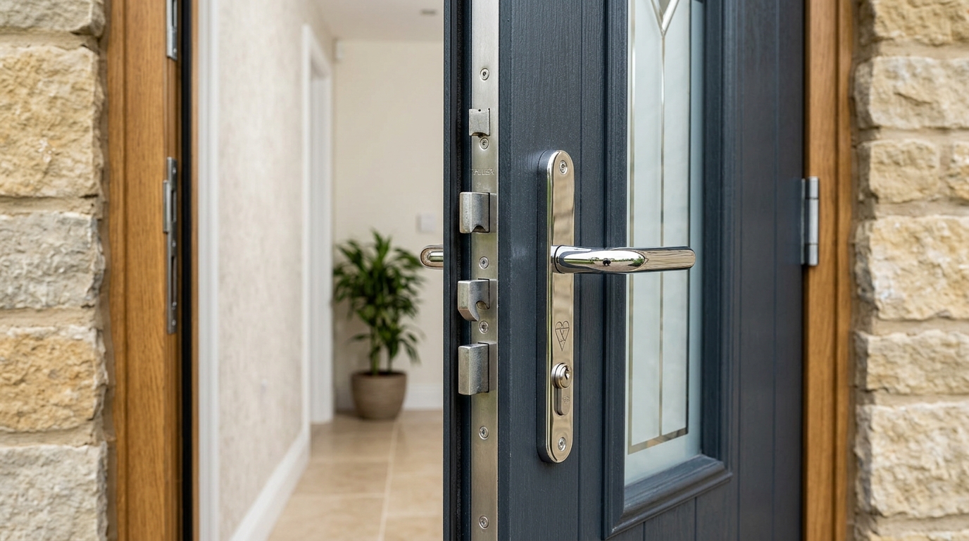 Door handle and locking mechanism